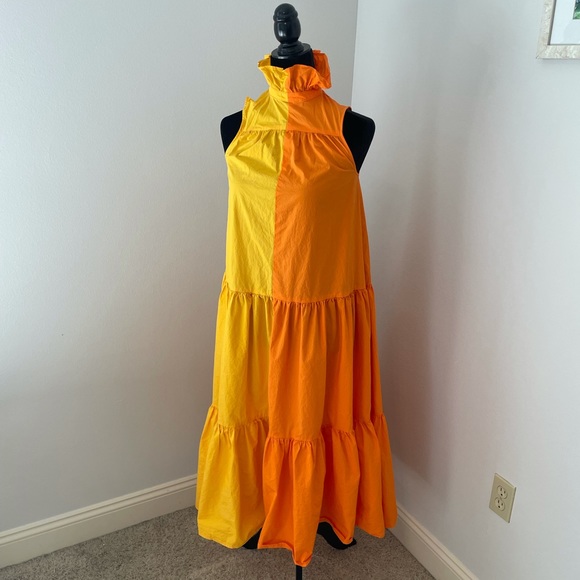 Flowy Yellow & Orange Dress Size XS - Picture 1 of 4